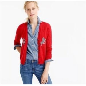 J. Crew Vibrant Red Cardigan